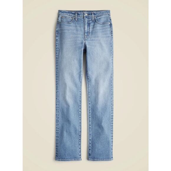 J Crew 96 Straight High Rise Semi Stretch Blue Jeans US Women's 30 - Picture 1 of 7